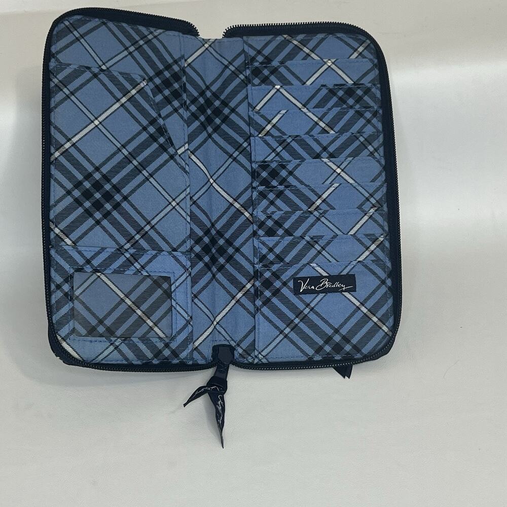 Vera Bradley Blue Paisley Zip Around Wallet Organizer Card Holder Clutch Floral - Picture 6 of 7